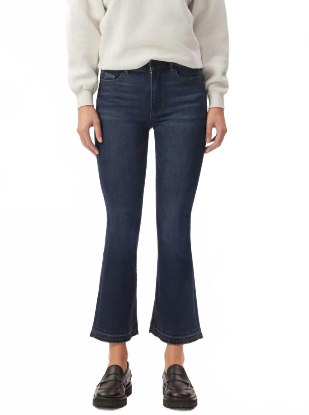NEW DL1961 - WOMEN'S bridget boot crop released hem jeans in dark indigo